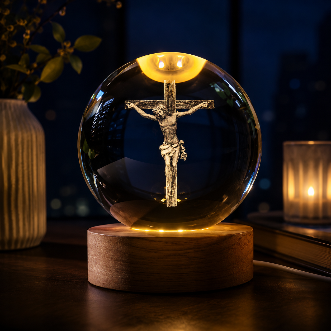 Esfera de cristal 3D Católica