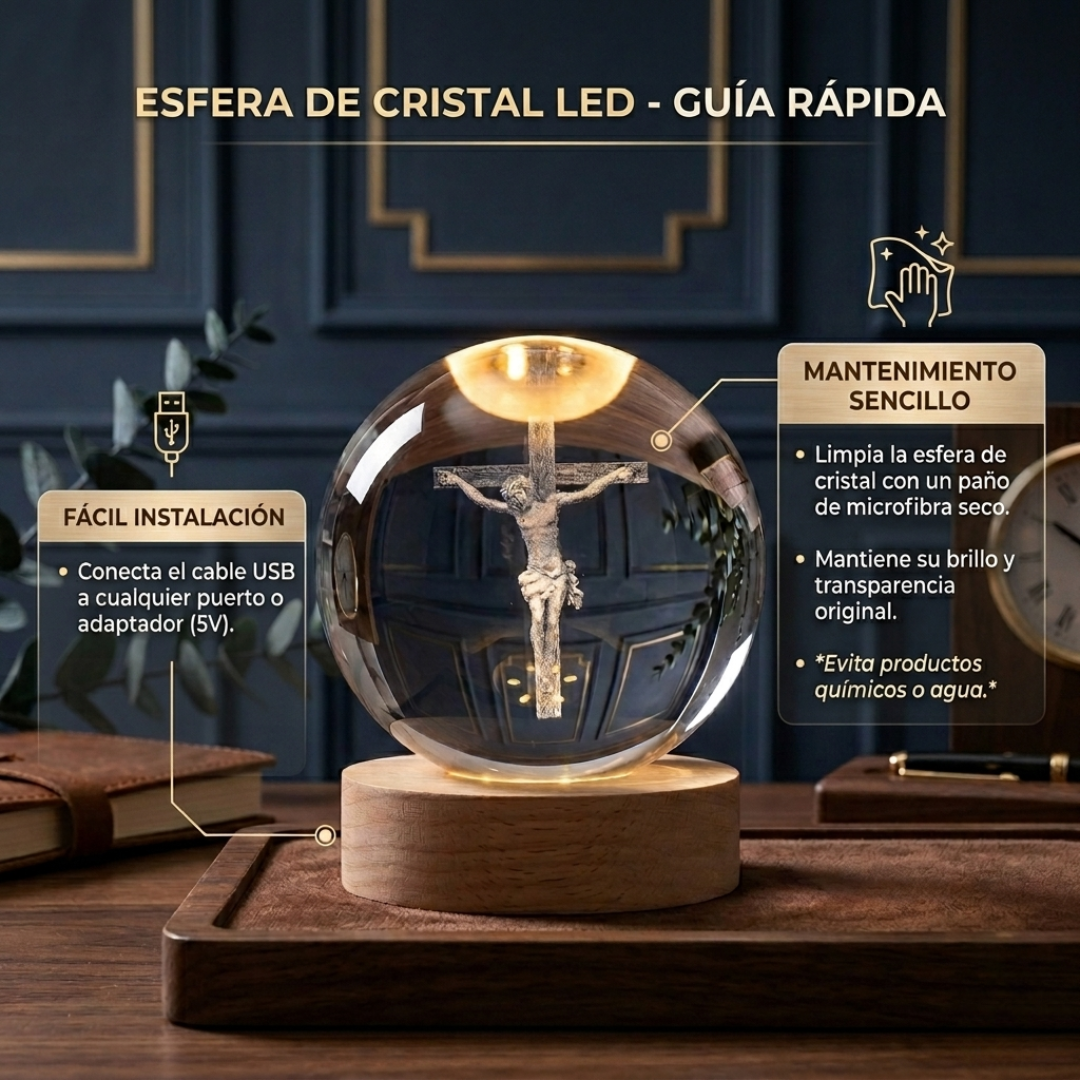 Esfera de cristal 3D Católica